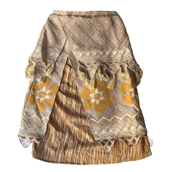 Disney Girl’s Moana Costume Knee-length Floral Skirt size 7/8, Natural Tan Beige - Picture 1 of 9